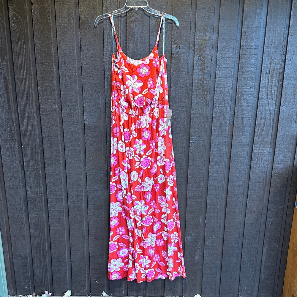 Lush Red Floral Maxi Dress